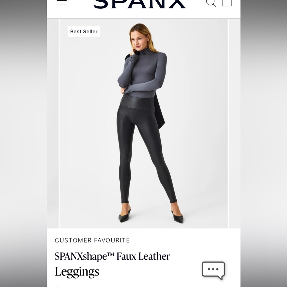 SPANX Faux Leather Leggings S - Black